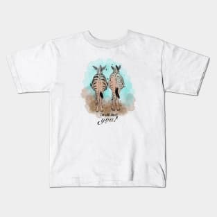 Zebra valentine's design Kids T-Shirt